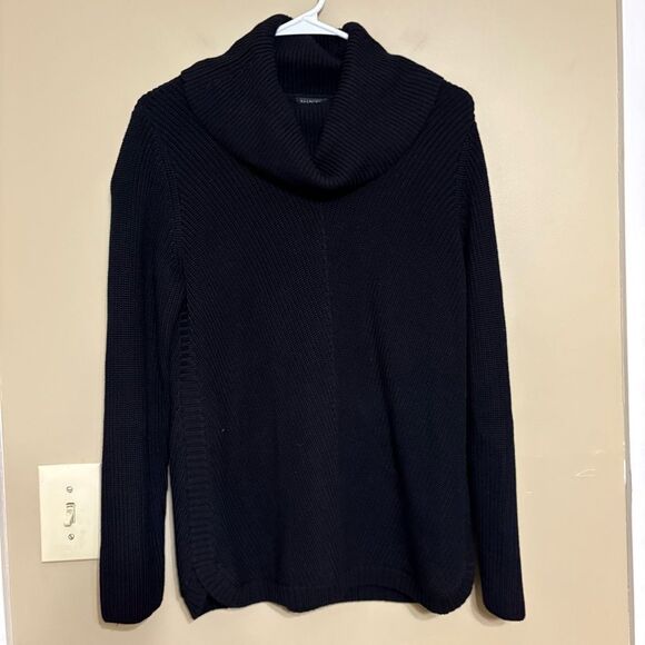 Talbots Women’s Black Cotton Blend Ribbed Cowl Neck Sweater Petite Medium - Picture 10 of 10